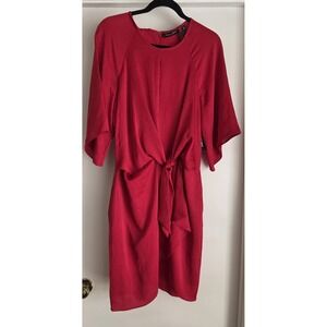 Gabrielle Union Women's Red 3/4 Sleeve Front knot Dress Size M New With Tags